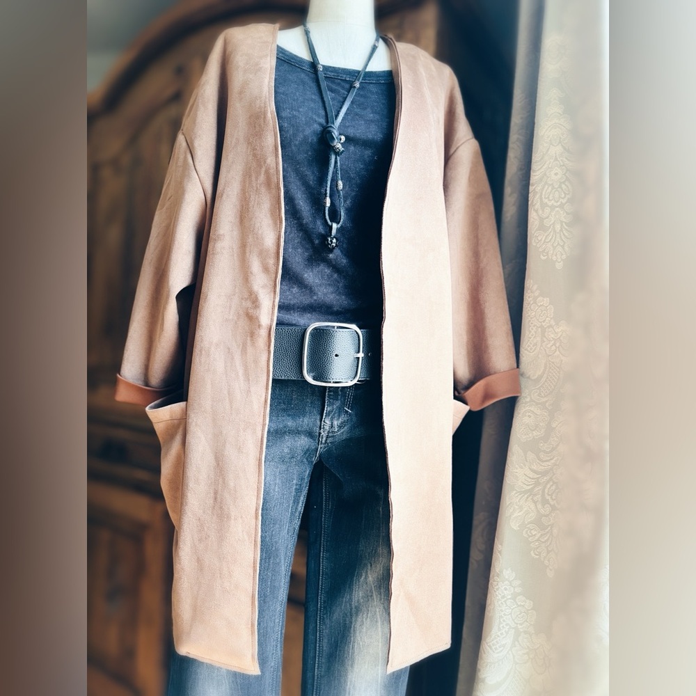 T Tahari Vegan Suede Jacket - Picture 3 of 10